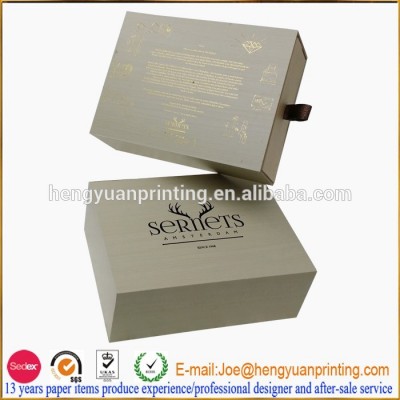 Luxury packaging Mdf wooden box with drawer CH1151