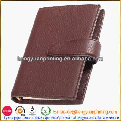 High quality pu notebook dairy book with belt holder